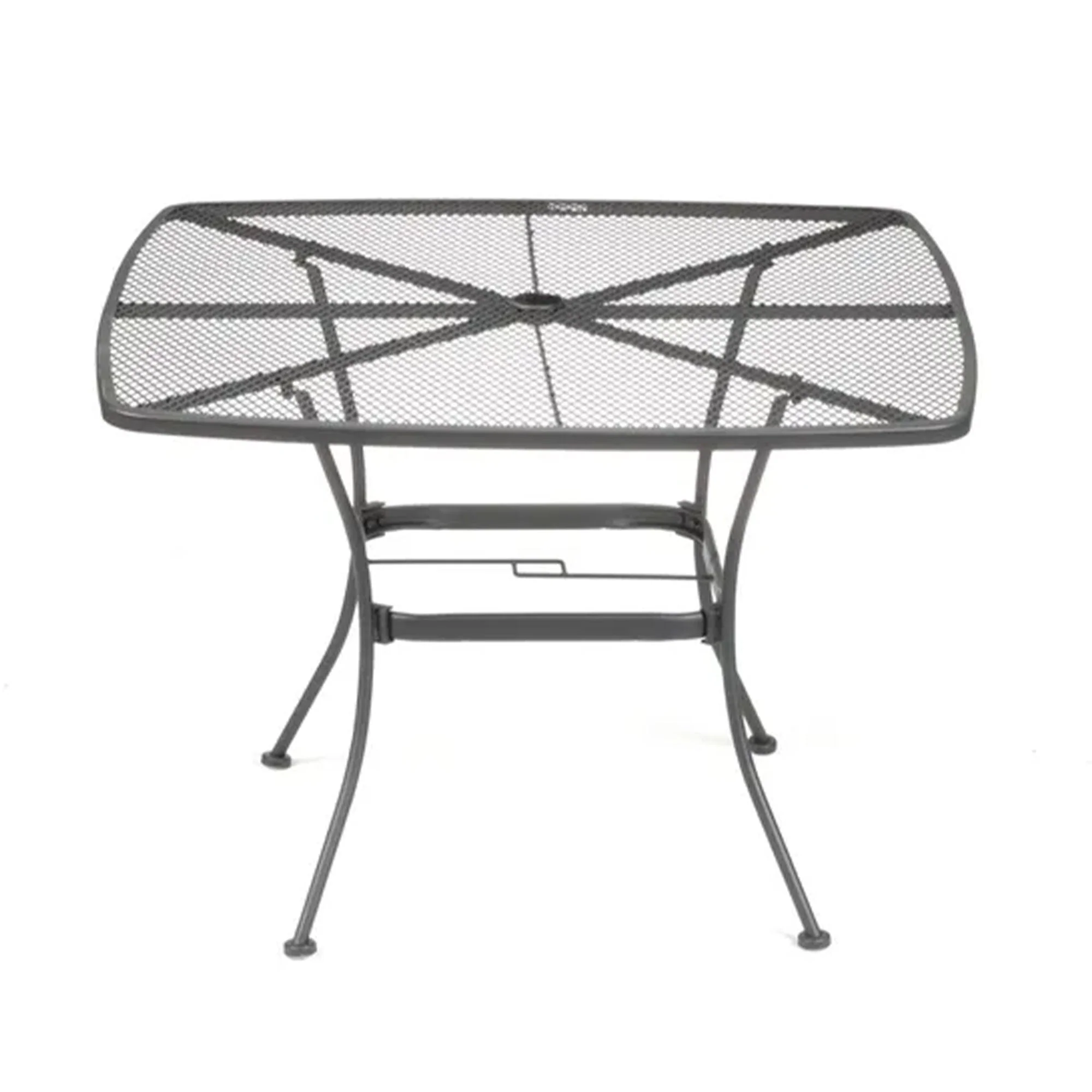 Woodard Uptown 42" Steel Mesh Square Bistro Style Patio Dining Table, Black - Image 6