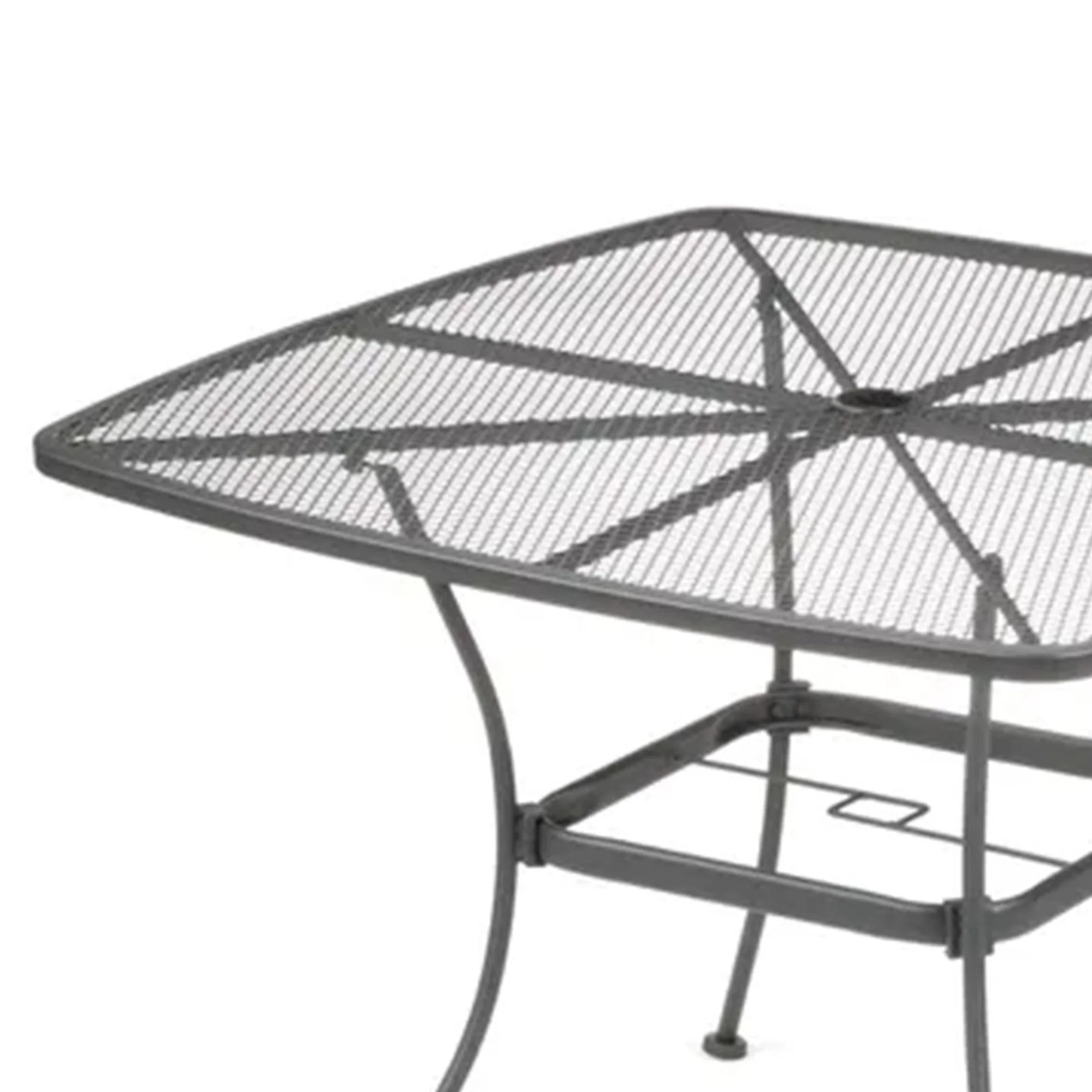 Woodard Uptown 42" Steel Mesh Square Bistro Style Patio Dining Table, Black - Image 8
