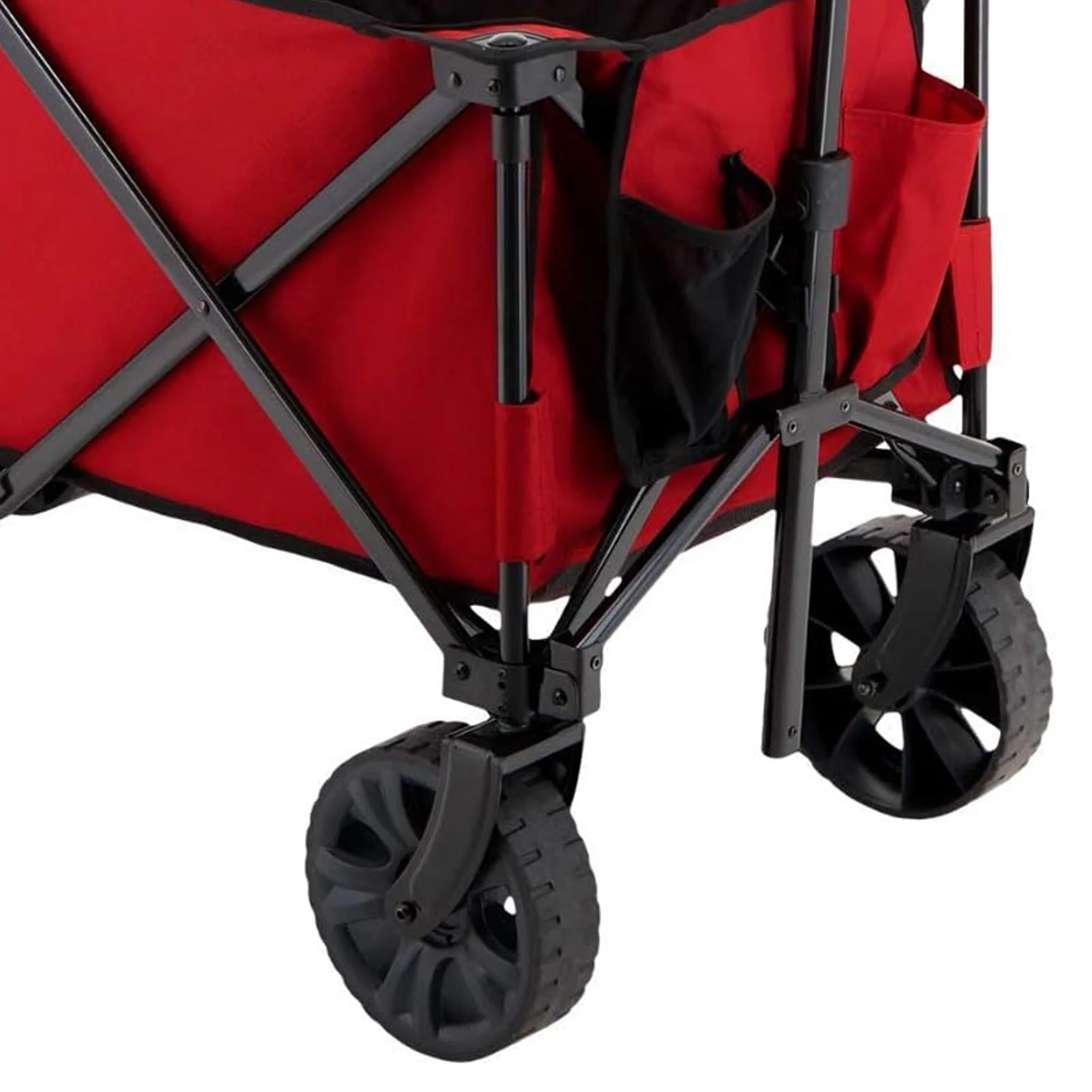 Woods Outdoor Collapsible Garden Utility Wagon Cart, Supports Up to 225 Lbs, Red - Image 6