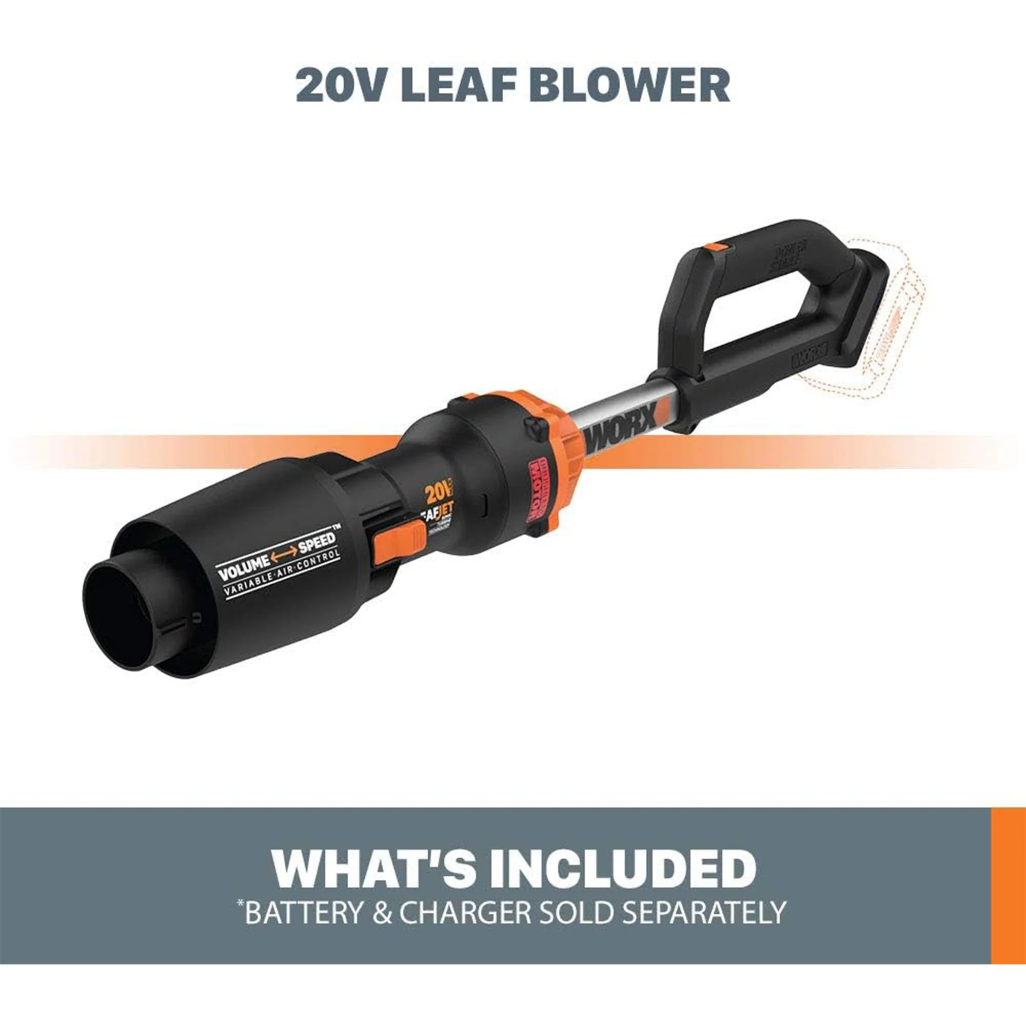 Worx Nitro LeafJet Cordless Leaf Blower with Battery and Charger for Lawn Care - Image 4