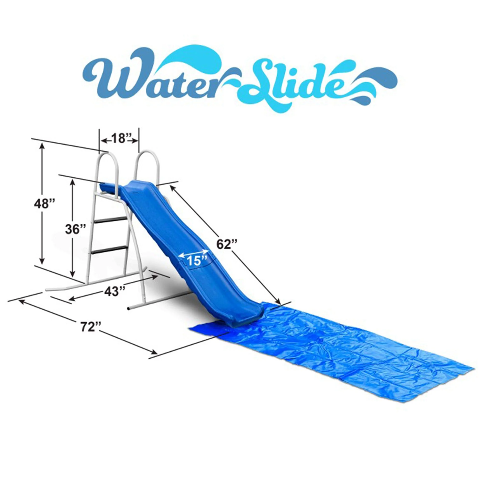 XDP Recreation 6 Foot Water Wave Slide with Built In Adjustable Water Sprinkler - Image 3