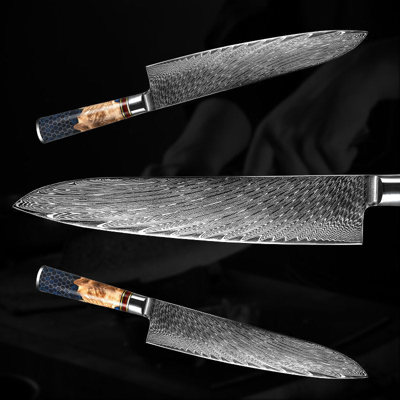 Yamato VG10 9" Chef’s Knife – Olive Burl & Resin Handle - Image 3