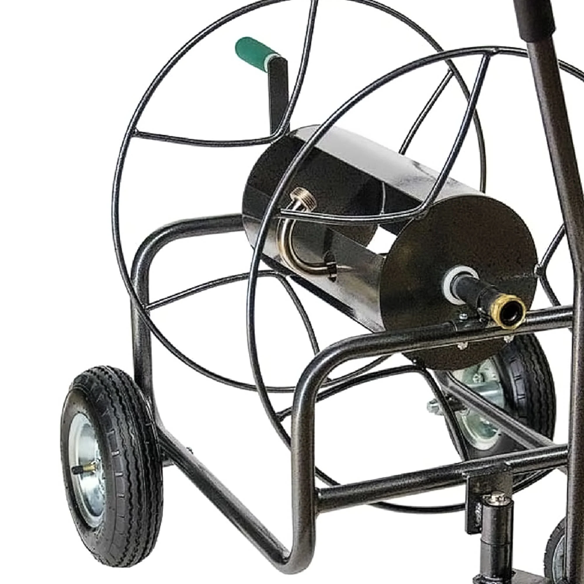 Yard Butler 4 Wheel Heavy Duty Steel Hose Truck Holds 400 Feet of Hose, Black - Image 11