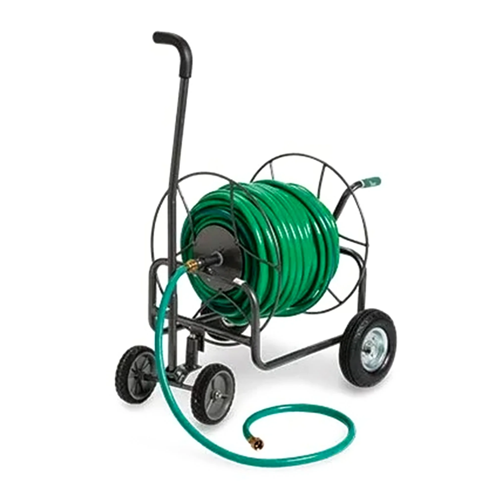 Yard Butler 4 Wheel Heavy Duty Steel Hose Truck Holds 400 Feet of Hose, Black - Image 8