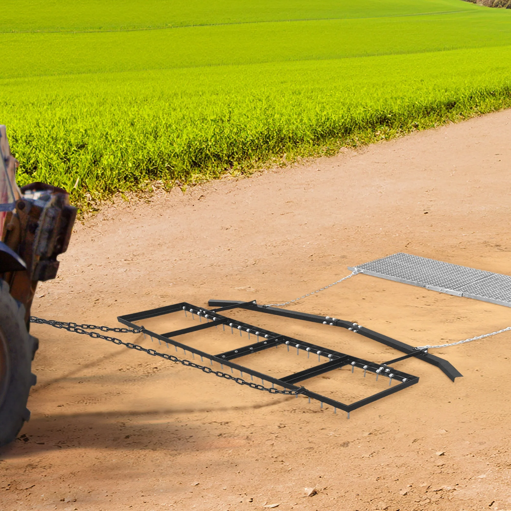 Yard Tuff 6' Spike Drag with Surface Leveling Bar and Drag Mat for ATV/UTVs - Image 4