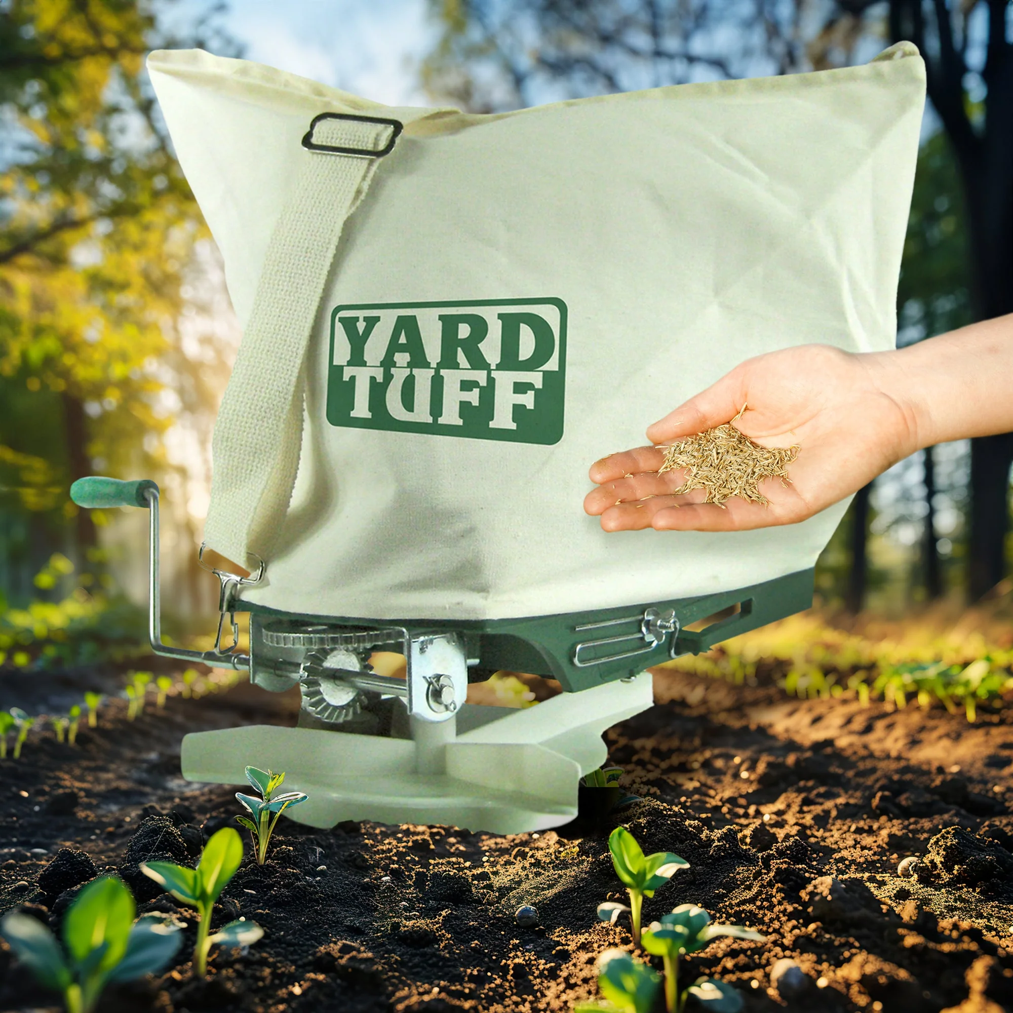 Yard Tuff YTF-25SS 25 Pound Shoulder Spreader with Canvas Bag and Shoulder Strap - Image 5