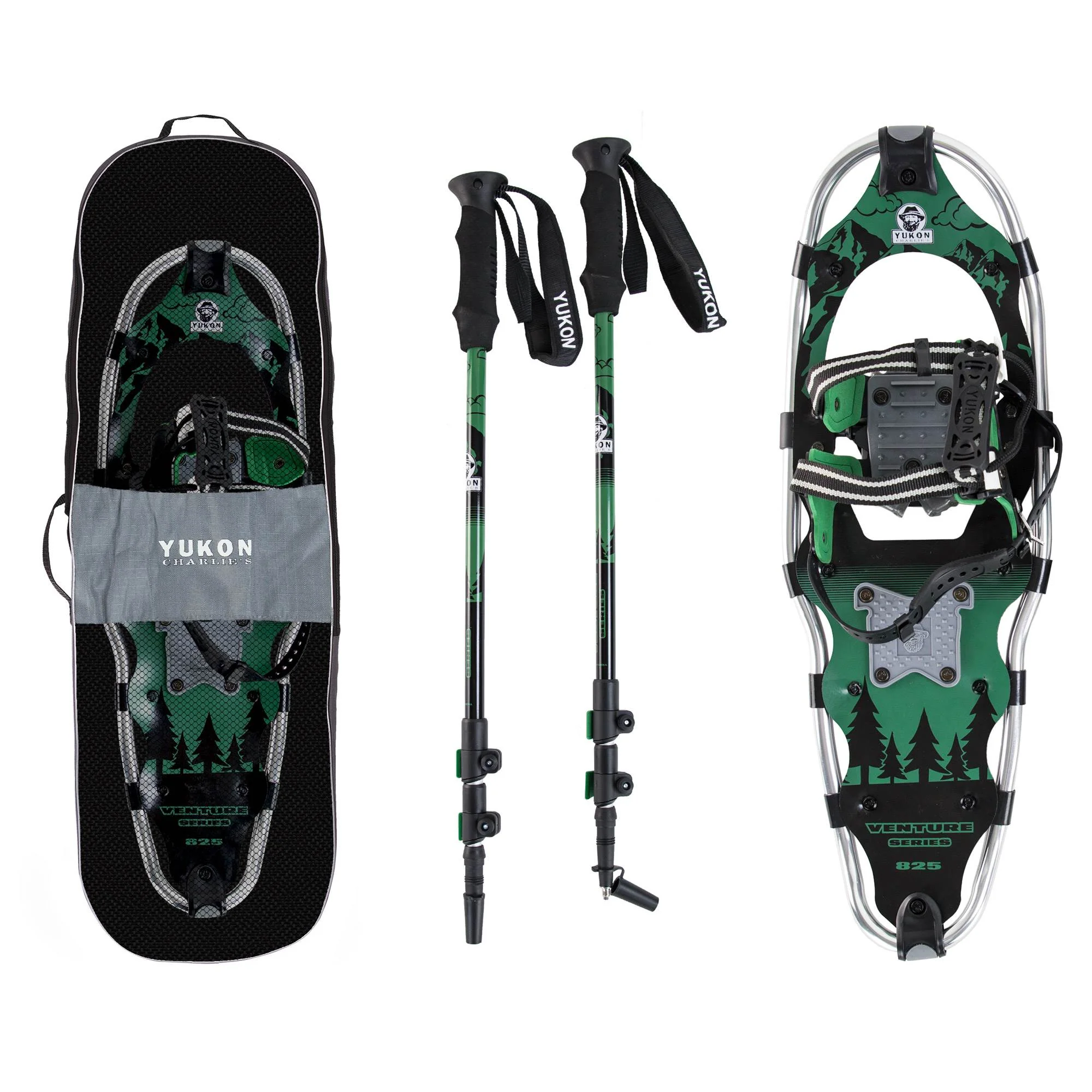Yukon Charlie's Advanced 8x25 Inch Men's Snowshoe Kit with Aluminum Poles & Bag - Image 6