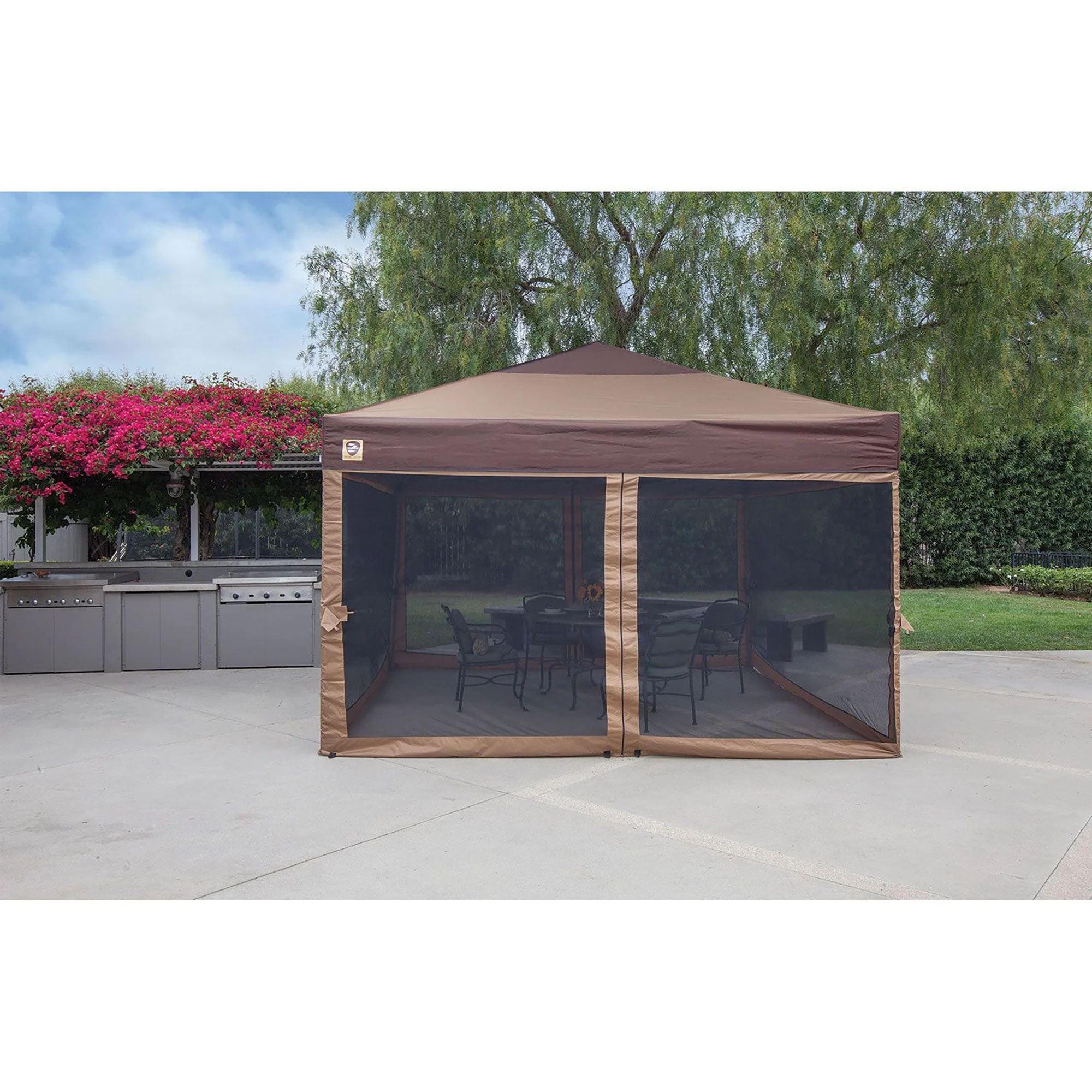 Z- Shade 10Ft x 10Ft Lawn and Garden Outdoor Portable Canopy with Skirts, Tan - Image 6